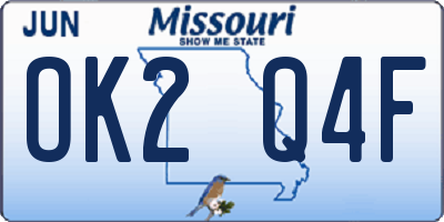 MO license plate OK2Q4F