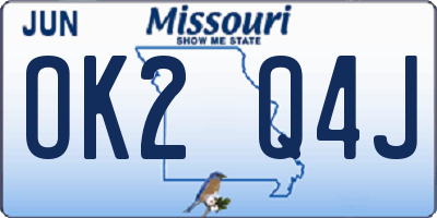 MO license plate OK2Q4J