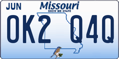 MO license plate OK2Q4Q