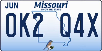 MO license plate OK2Q4X