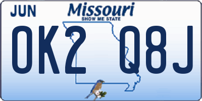 MO license plate OK2Q8J