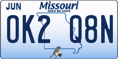 MO license plate OK2Q8N
