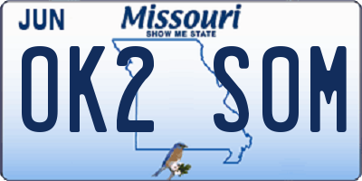 MO license plate OK2S0M
