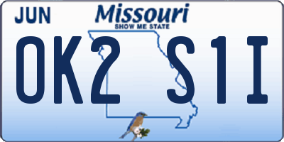 MO license plate OK2S1I