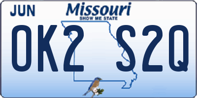 MO license plate OK2S2Q