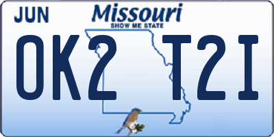 MO license plate OK2T2I