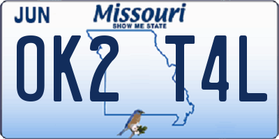 MO license plate OK2T4L