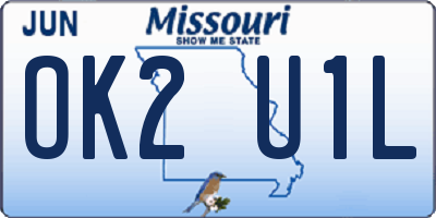 MO license plate OK2U1L