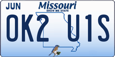 MO license plate OK2U1S