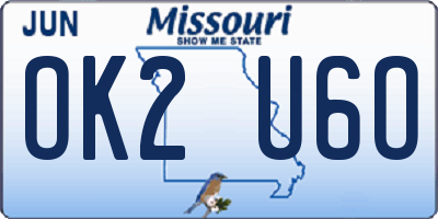 MO license plate OK2U6O