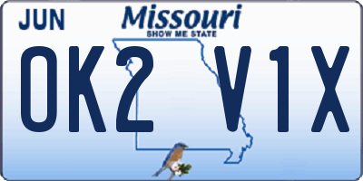 MO license plate OK2V1X