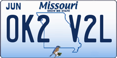 MO license plate OK2V2L