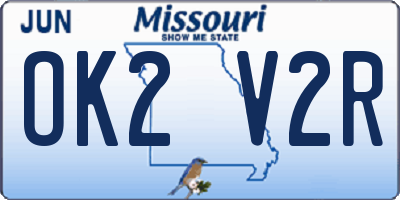 MO license plate OK2V2R
