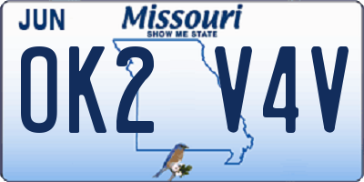 MO license plate OK2V4V