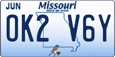 MO license plate OK2V6Y