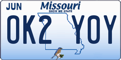 MO license plate OK2Y0Y