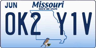 MO license plate OK2Y1V