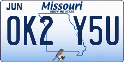 MO license plate OK2Y5U