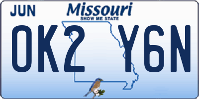 MO license plate OK2Y6N