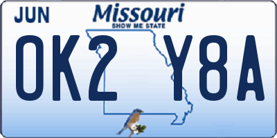 MO license plate OK2Y8A