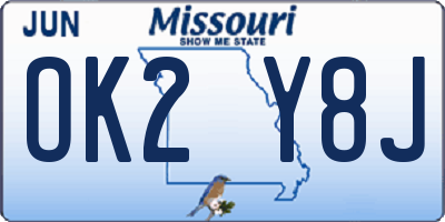MO license plate OK2Y8J