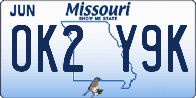 MO license plate OK2Y9K