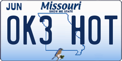 MO license plate OK3H0T