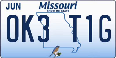 MO license plate OK3T1G