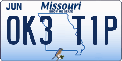 MO license plate OK3T1P