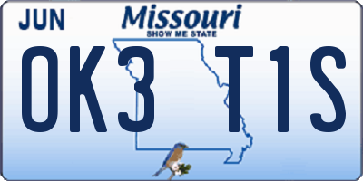 MO license plate OK3T1S
