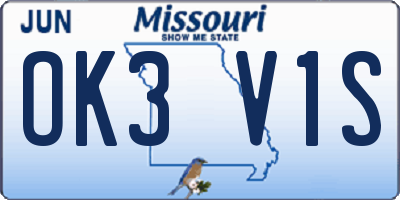 MO license plate OK3V1S