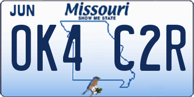 MO license plate OK4C2R