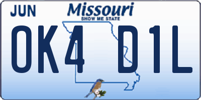 MO license plate OK4D1L