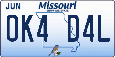 MO license plate OK4D4L
