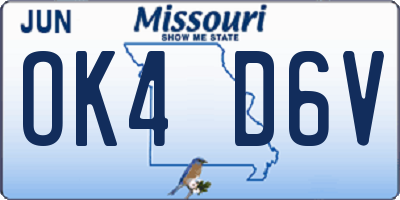 MO license plate OK4D6V