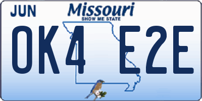 MO license plate OK4E2E