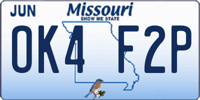 MO license plate OK4F2P