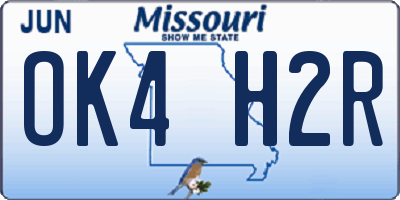 MO license plate OK4H2R
