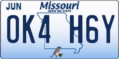 MO license plate OK4H6Y