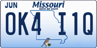 MO license plate OK4I1Q