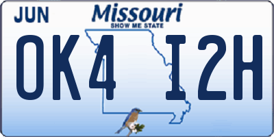 MO license plate OK4I2H