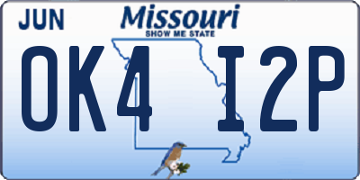 MO license plate OK4I2P