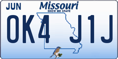 MO license plate OK4J1J