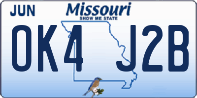 MO license plate OK4J2B