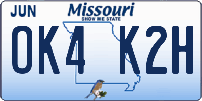 MO license plate OK4K2H
