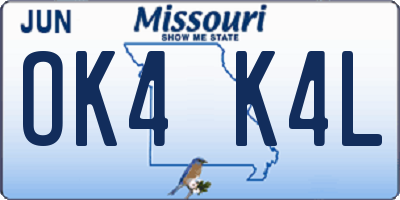 MO license plate OK4K4L