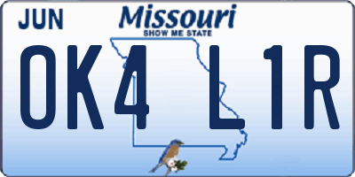 MO license plate OK4L1R