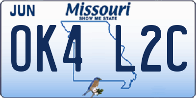 MO license plate OK4L2C
