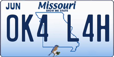 MO license plate OK4L4H
