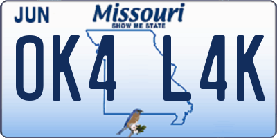 MO license plate OK4L4K